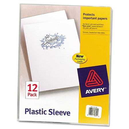 Avery Dennison File Folder, 8.5"X11", Clear, PK12 72311
